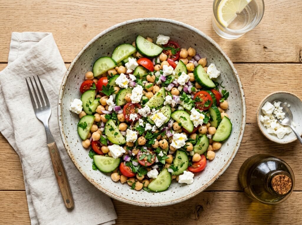 Cucumber Chickpea Salad