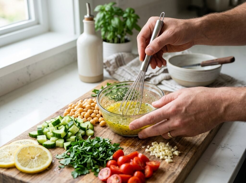 Cucumber Chickpea Salad