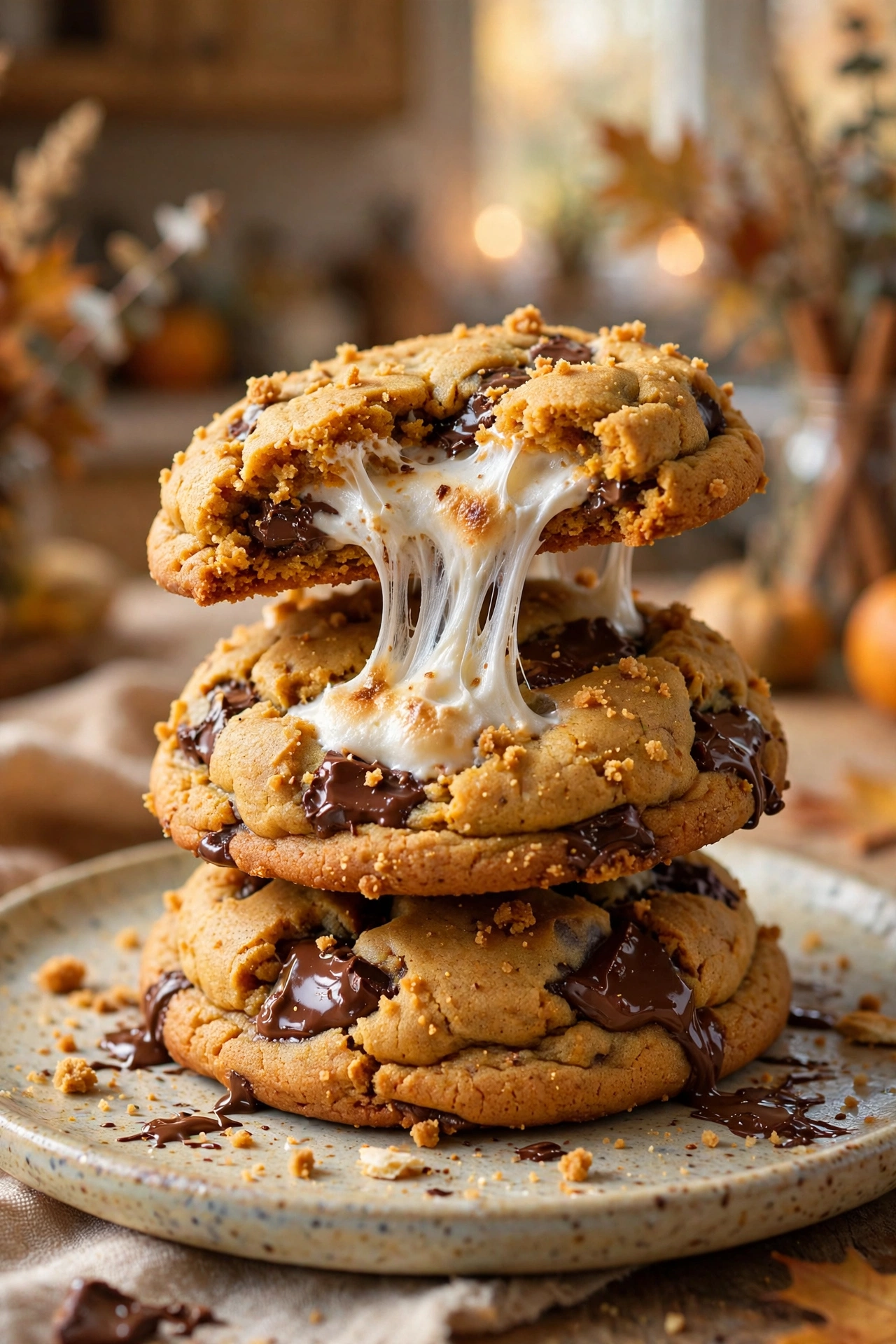 pumpkin smores cookies