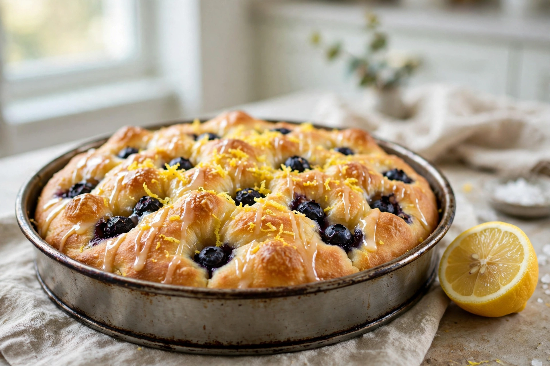 lemon blueberry focaccia