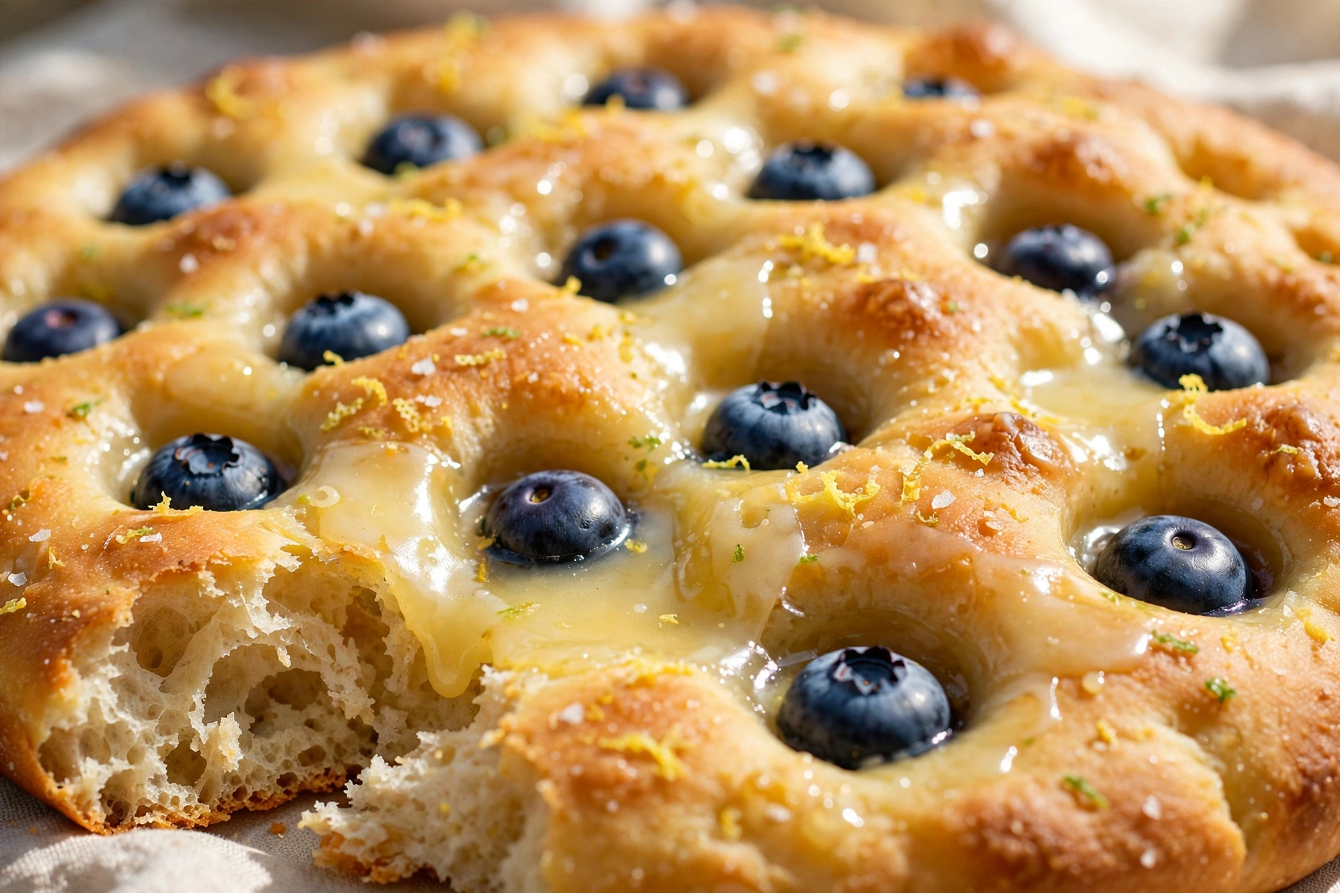 lemon blueberry focaccia