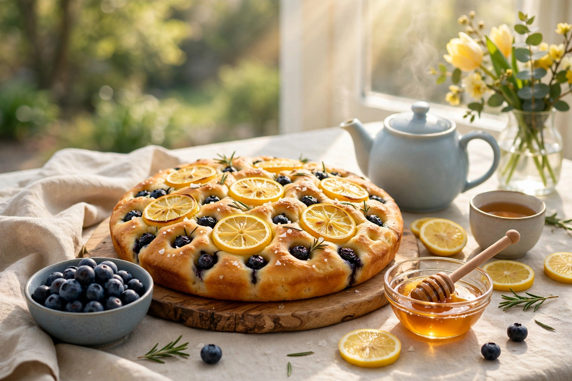 lemon blueberry focaccia