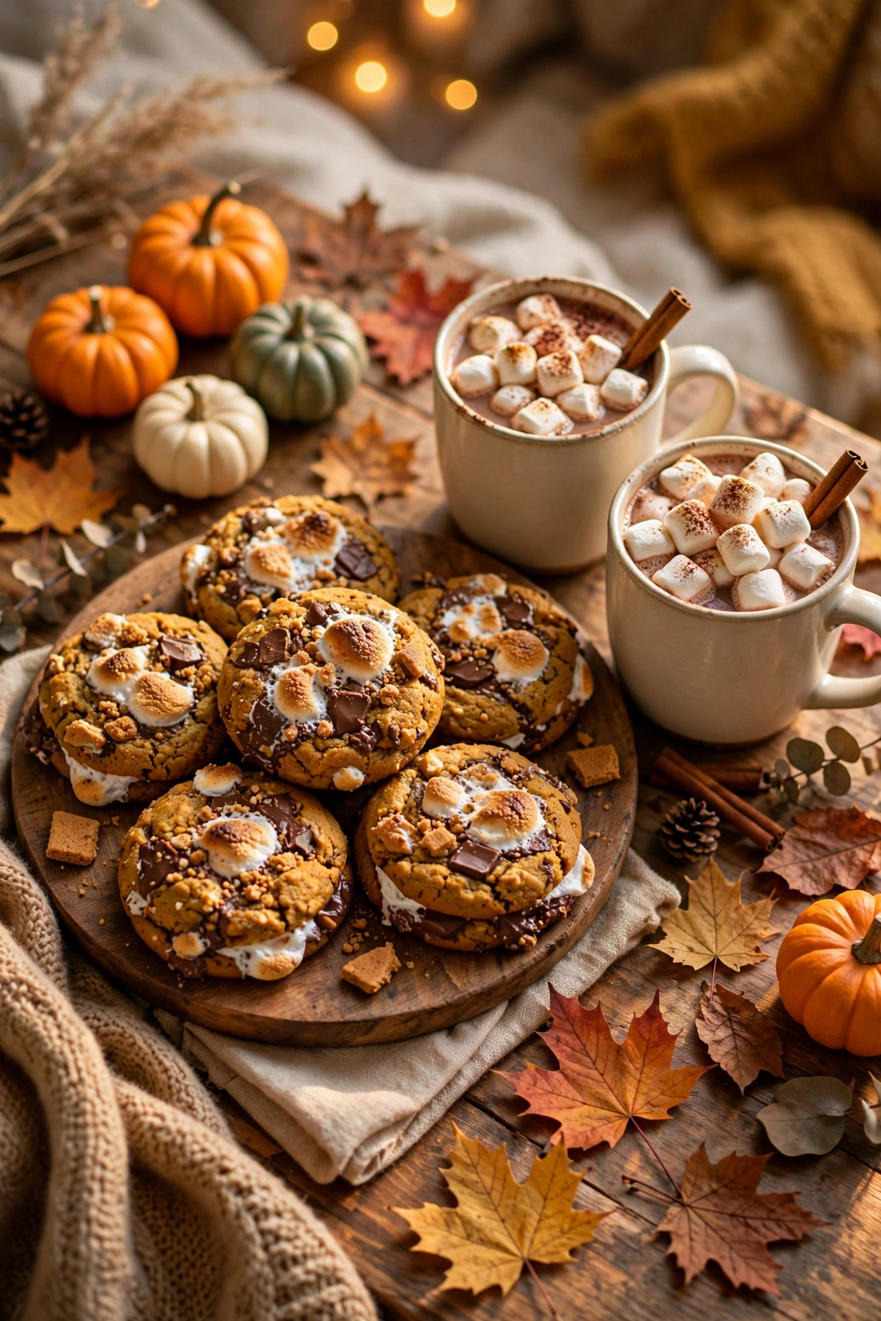 pumpkin smores cookies