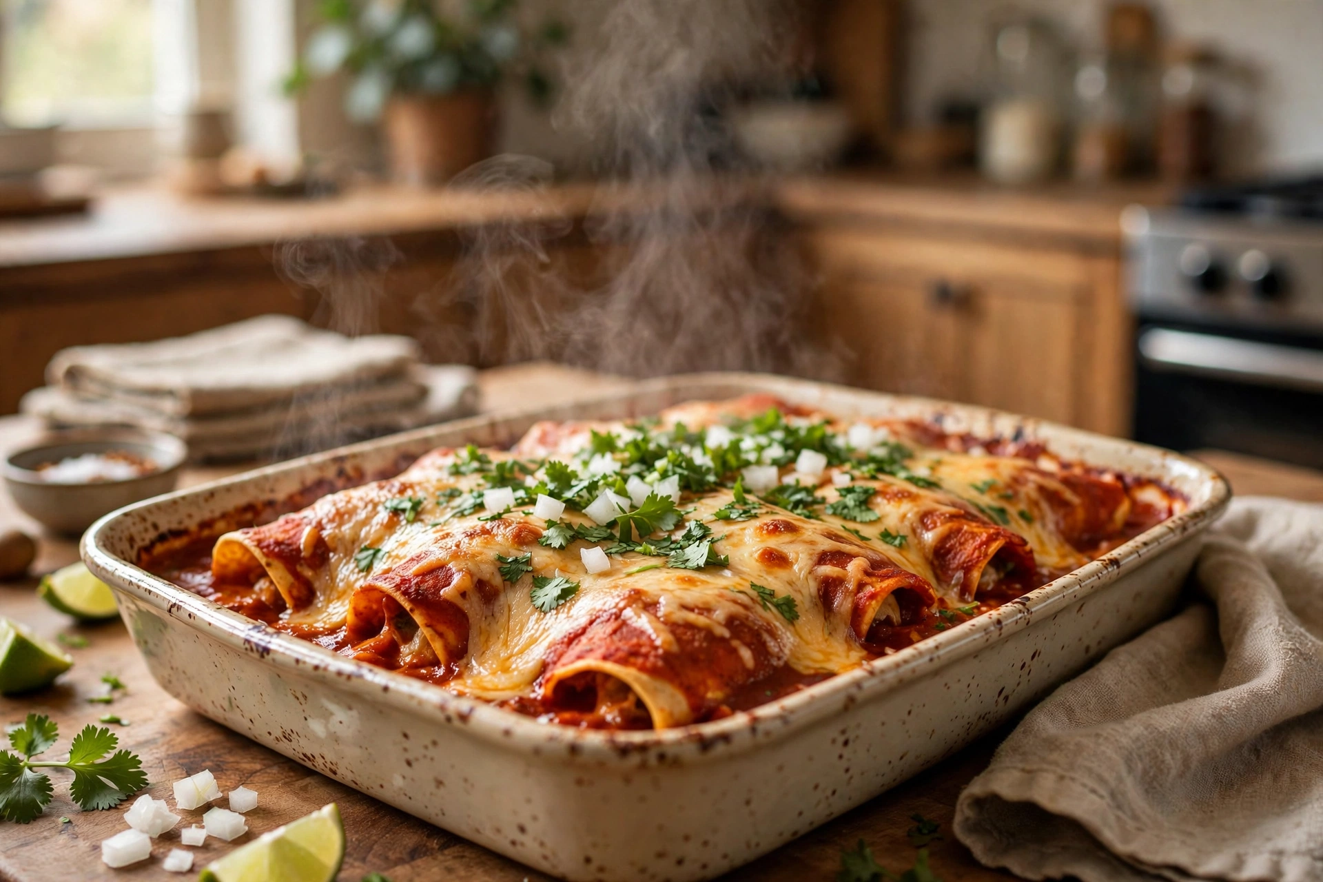 Chicken enchiladas tex-mex dish among rotisserie chicken recipes