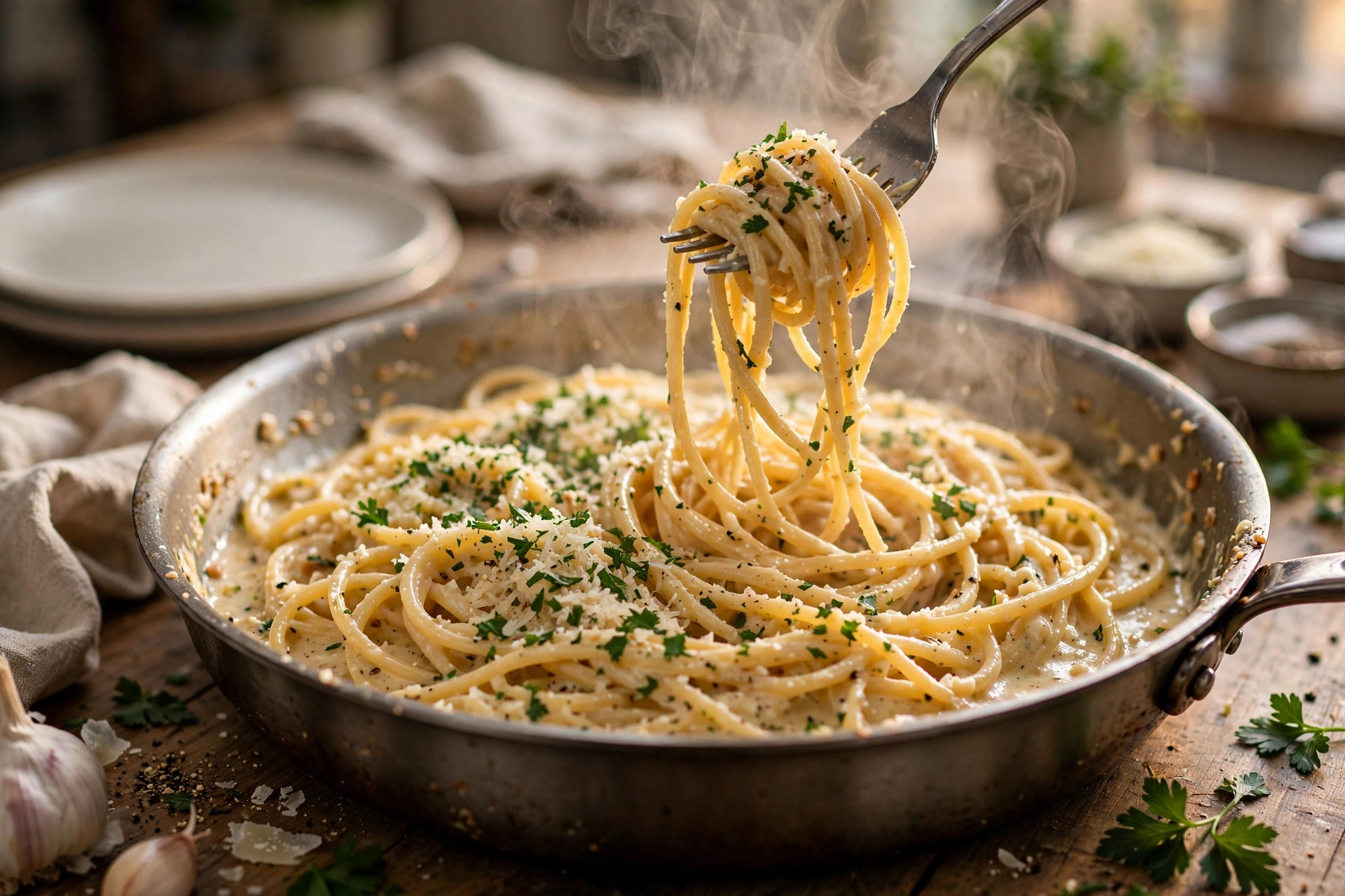 Creamy one-pot garlic pasta — Weeknight Dinner Ideas ready in under 30 minutes