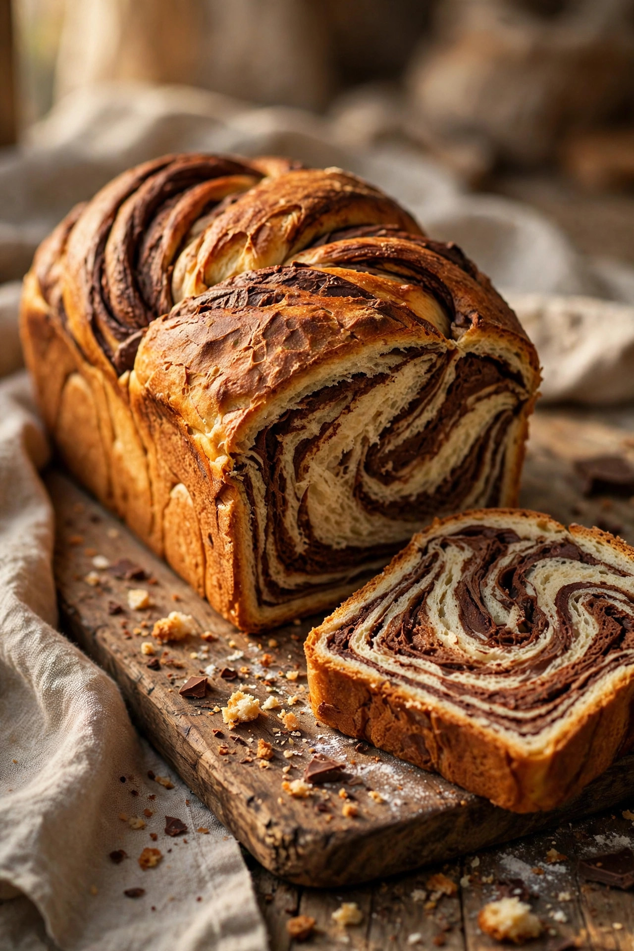 Loaf With a Chocolate Swirl