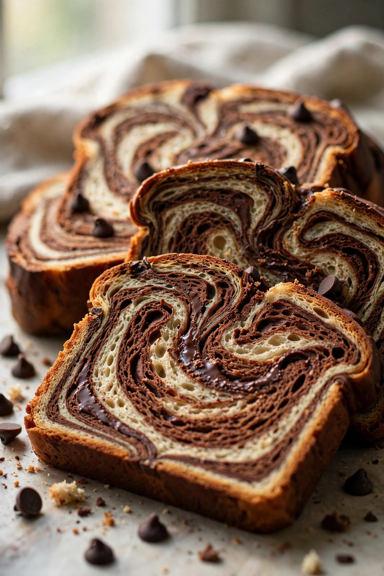 Loaf With a Chocolate Swirl