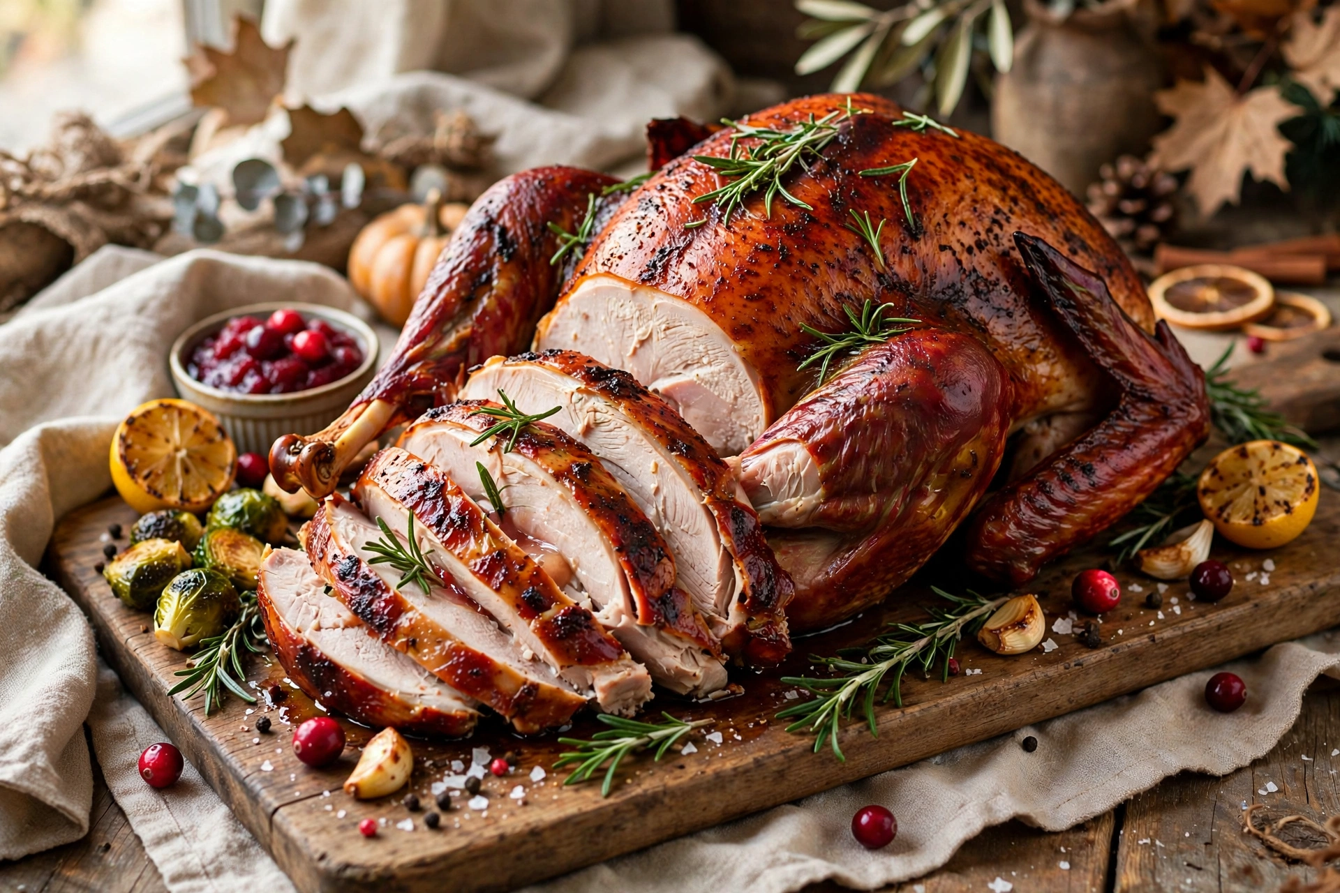 Smoked bird with mahogany skin from thanksgiving turkey recipes for bold flavor